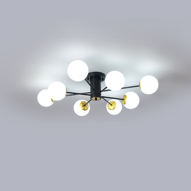 Nordic Style Iron Ceiling Light Ball Shape Shade Ceiling Lamp for Bedroom