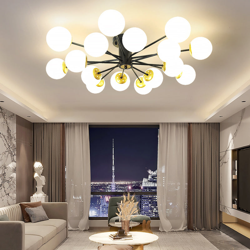 Nordic Style Iron Ceiling Light Ball Shape Shade Ceiling Lamp for Bedroom