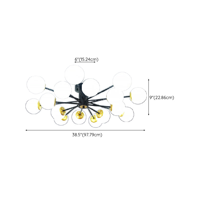 Nordic Style Iron Ceiling Light Ball Shape Shade Ceiling Lamp for Bedroom