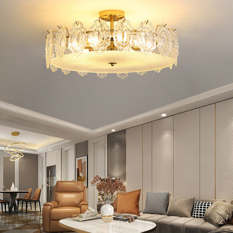 Modern Ceiling Light Household Glass Flush Mount Light Fixture for Bedroom