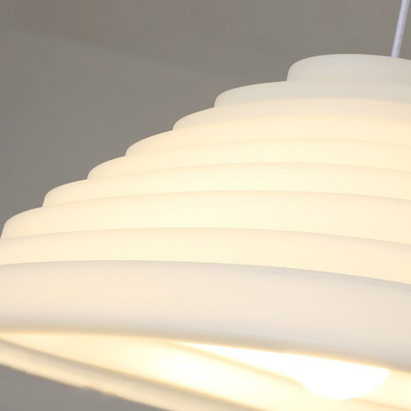 2 - Light Unique Kitchen Island Fixture in White Iron and Plastic Ceiling Pendant Light