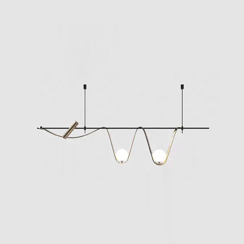 Modern Style Wave Shape Island Pendants Metal Pendant Lights for Dining Room