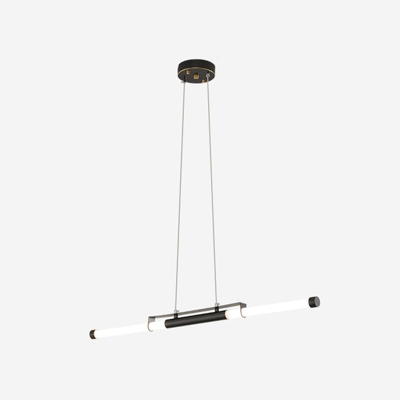 Modern Style Linear Shade Island Pendants 1 Light Metal Pendant Lights for Dining Room