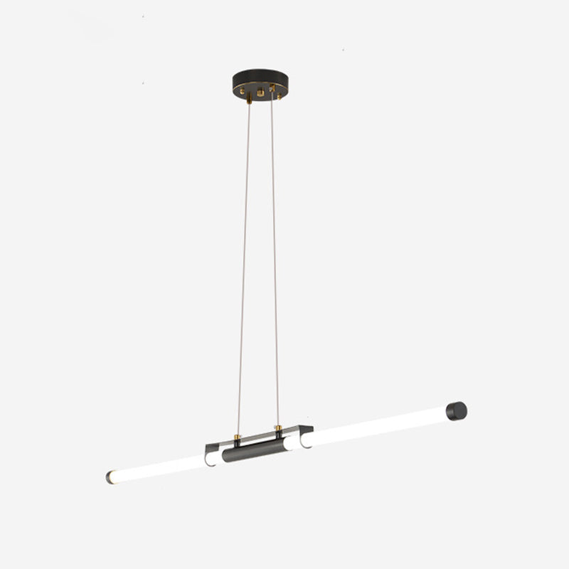 Modern Style Linear Shade Island Pendants 1 Light Metal Pendant Lights for Dining Room