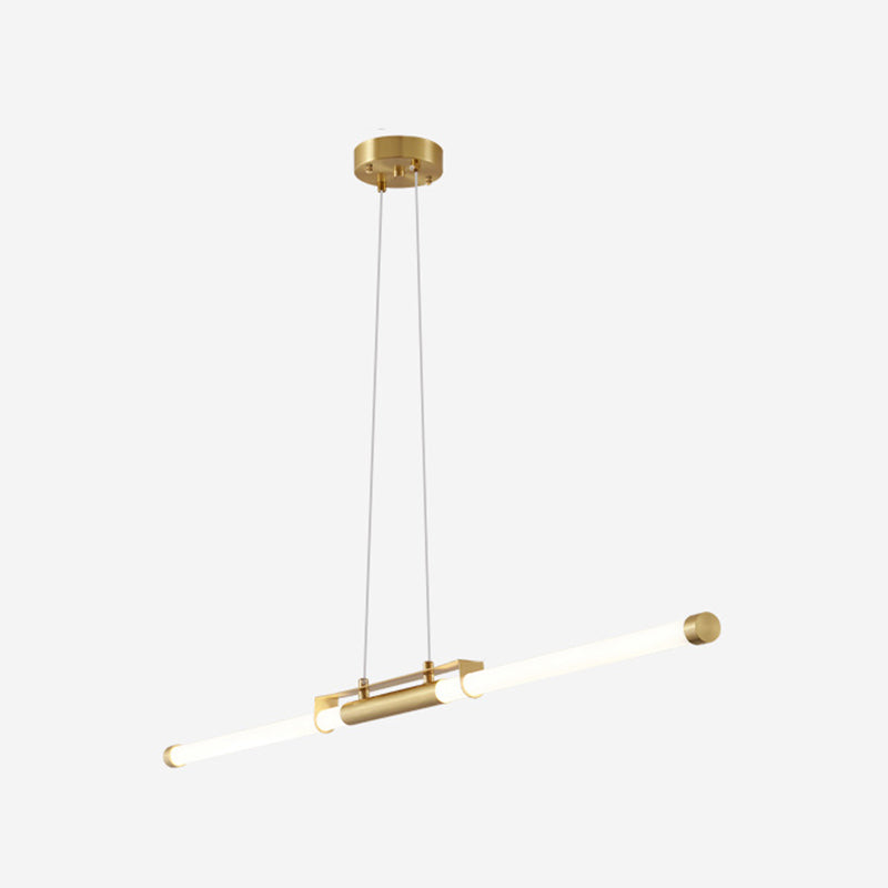 Modern Style Linear Shade Island Pendants 1 Light Metal Pendant Lights for Dining Room