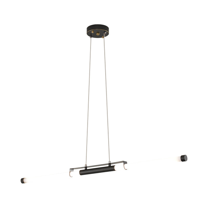 Modern Style Linear Shade Island Pendants 1 Light Metal Pendant Lights for Dining Room