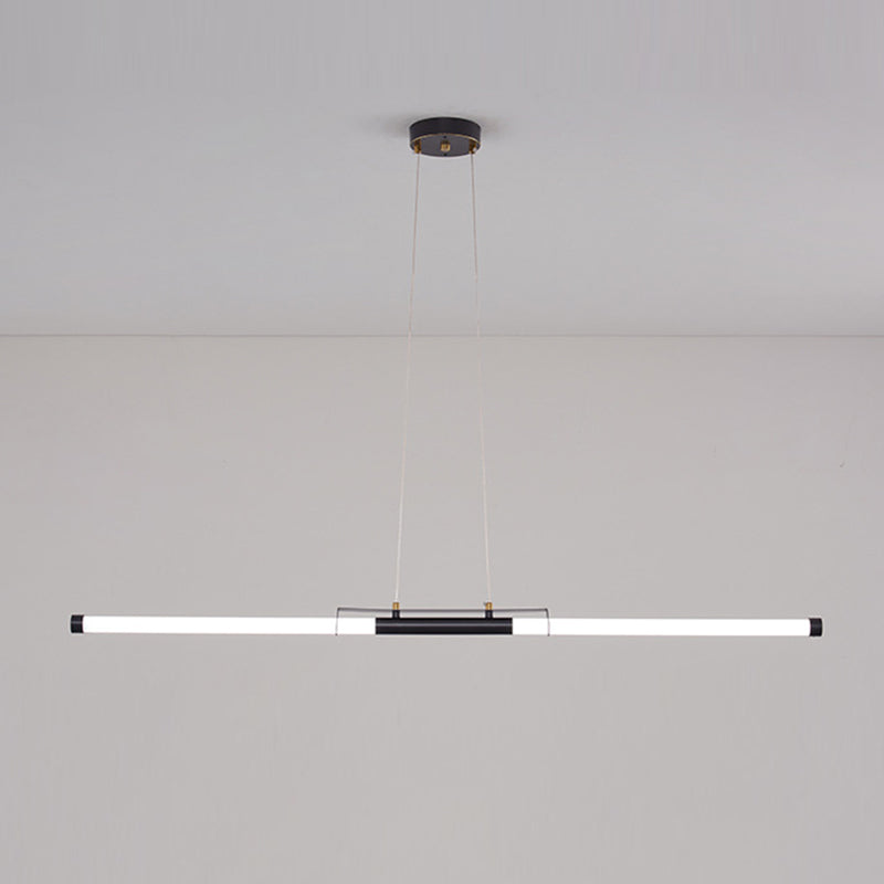 Modern Style Linear Shade Island Pendants 1 Light Metal Pendant Lights for Dining Room