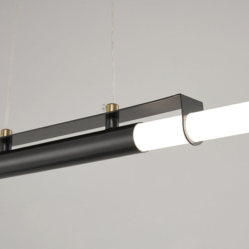 Modern Style Linear Shade Island Pendants 1 Light Metal Pendant Lights for Dining Room