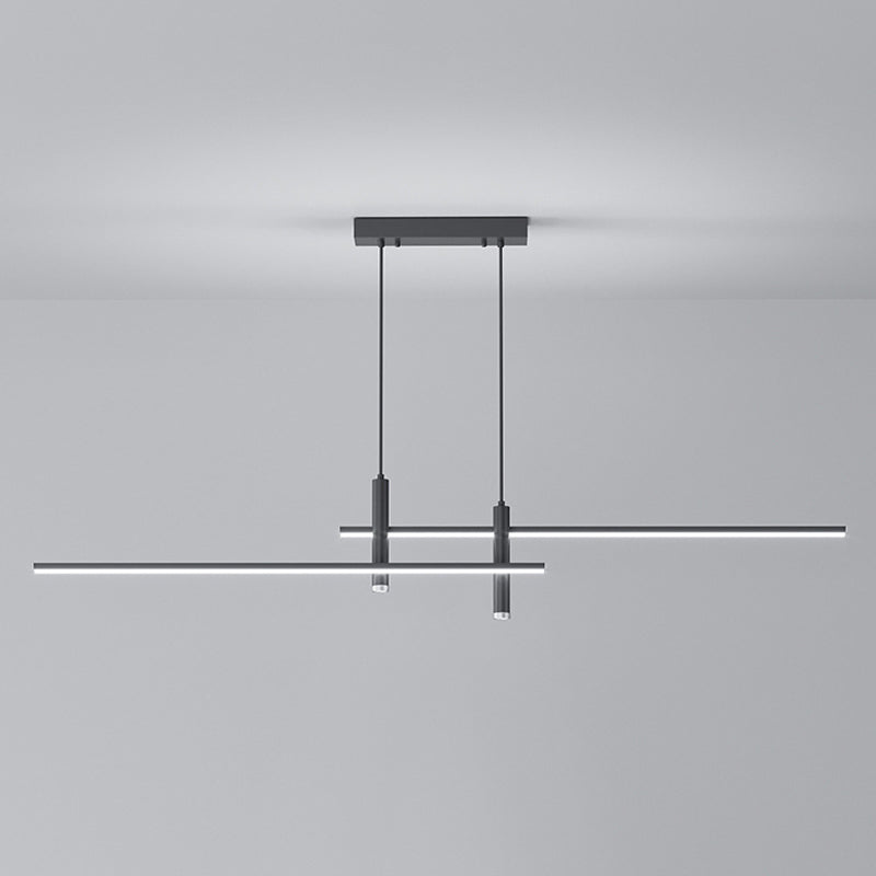 Linear Hanging Island Lights Modern Metal Chandelier Light Fixture for Dining Room