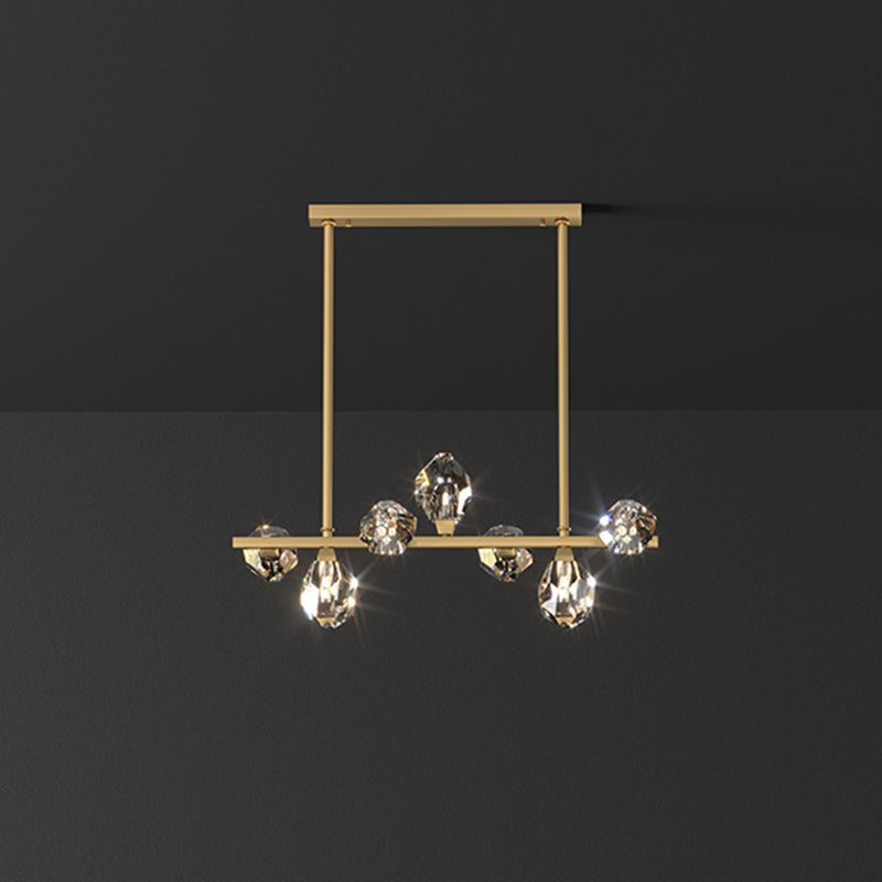 Modern Style Geometry Shape Island Pendants Crystal Pendant Lights for Dining Room