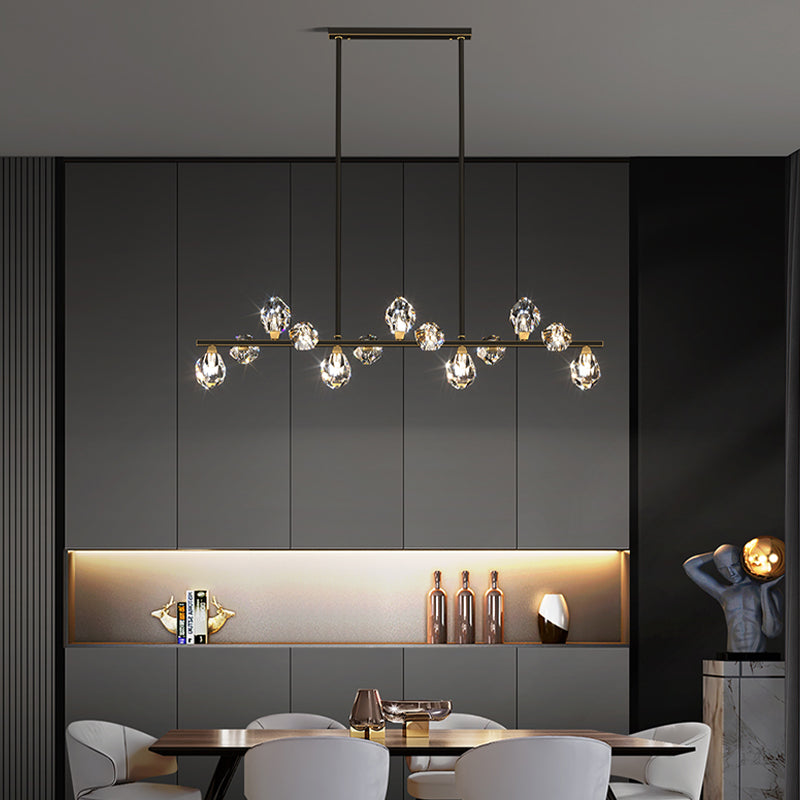 Modern Style Geometry Shape Island Pendants Crystal Pendant Lights for Dining Room