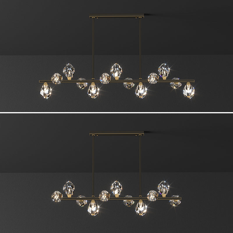 Modern Style Geometry Shape Island Pendants Crystal Pendant Lights for Dining Room