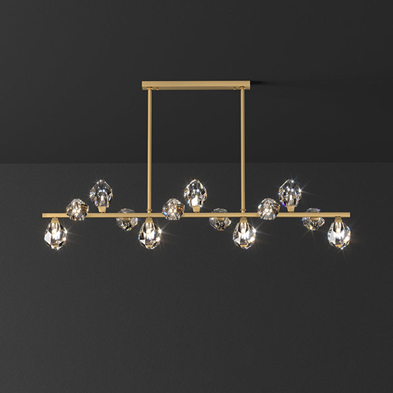 Modern Style Geometry Shape Island Pendants Crystal Pendant Lights for Dining Room