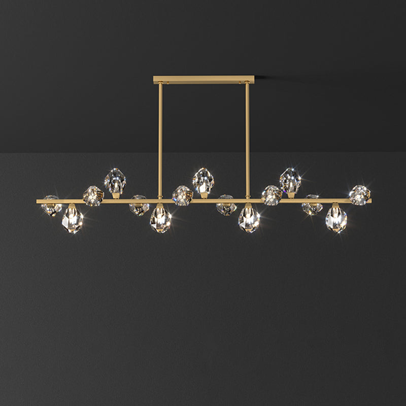 Modern Style Geometry Shape Island Pendants Crystal Pendant Lights for Dining Room