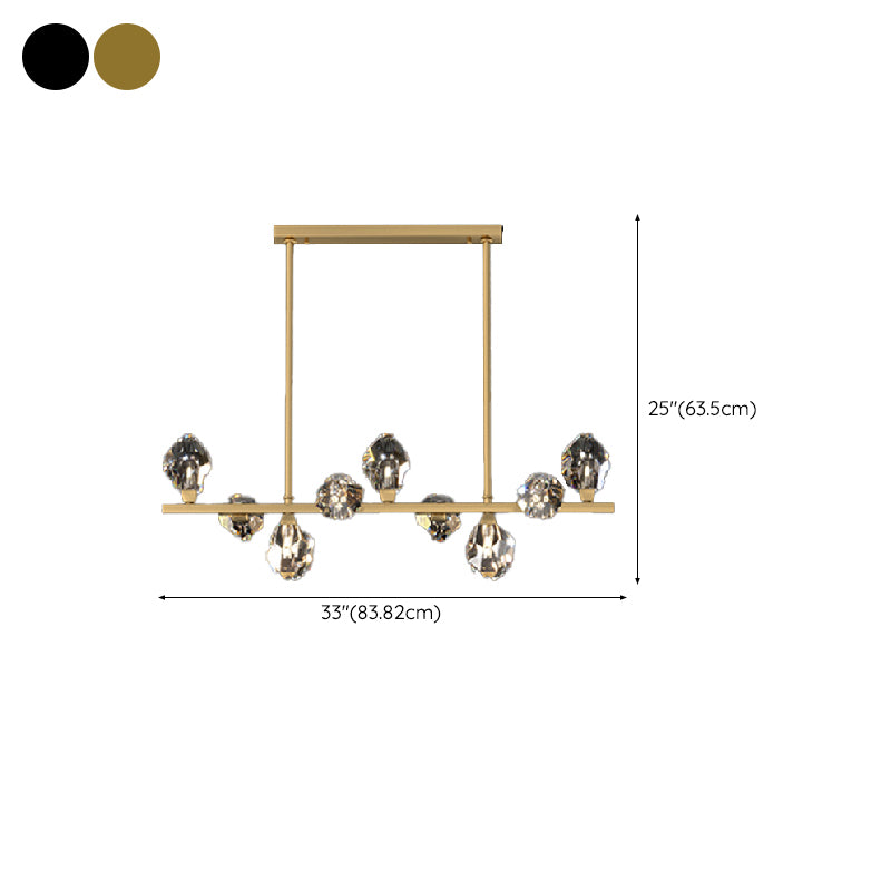 Modern Style Geometry Shape Island Pendants Crystal Pendant Lights for Dining Room