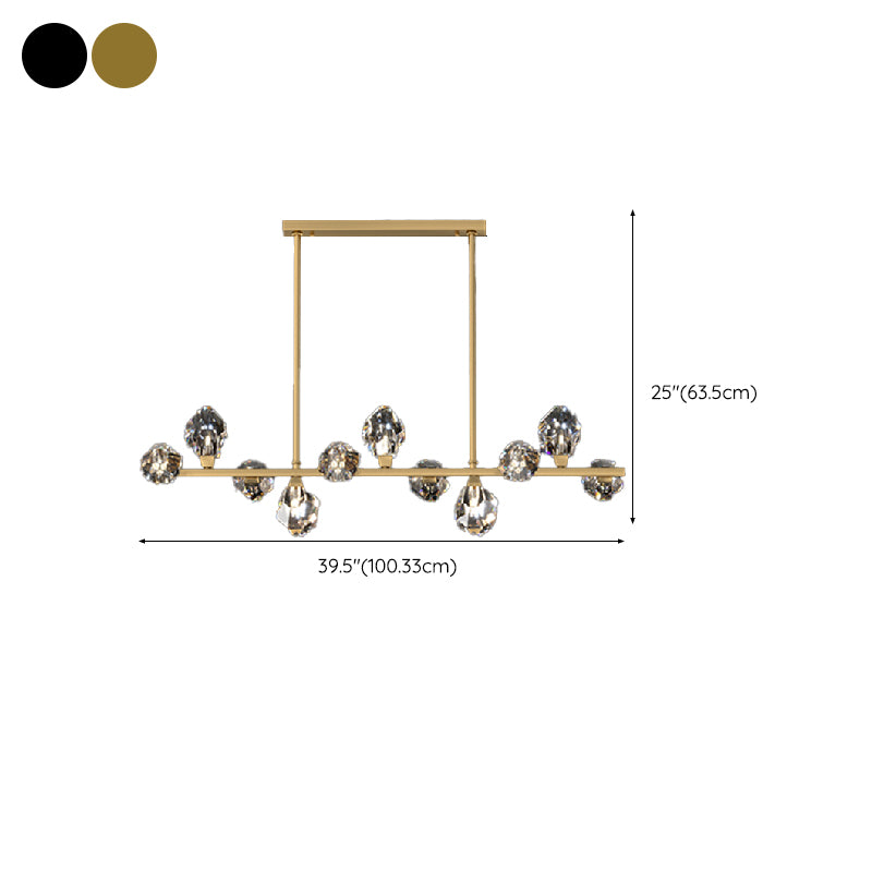 Modern Style Geometry Shape Island Pendants Crystal Pendant Lights for Dining Room