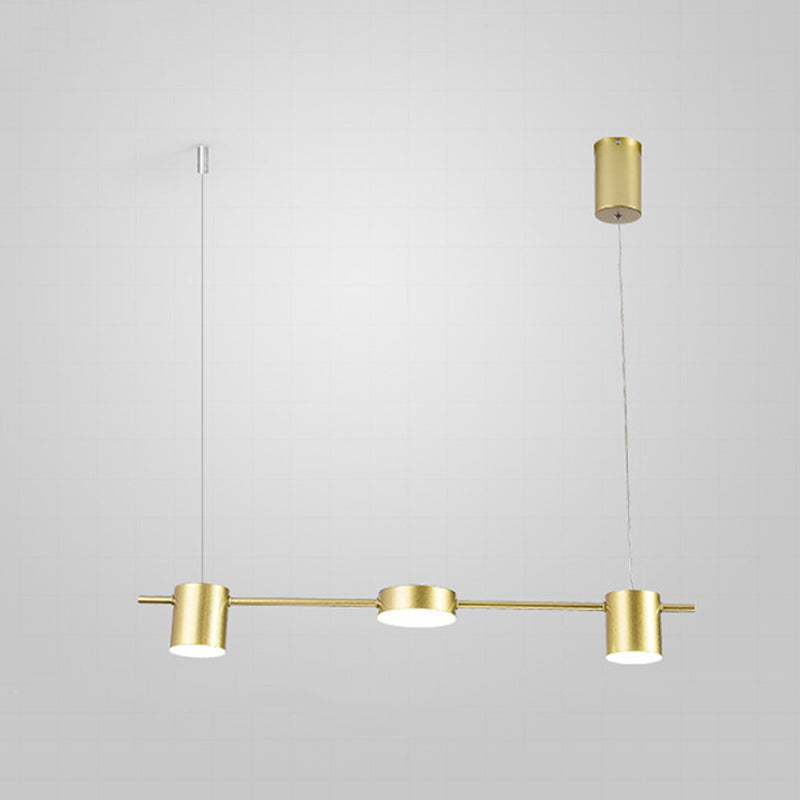 Metal Cylinder Island Light Fixtures Modern Multiple-Light Island Pendant