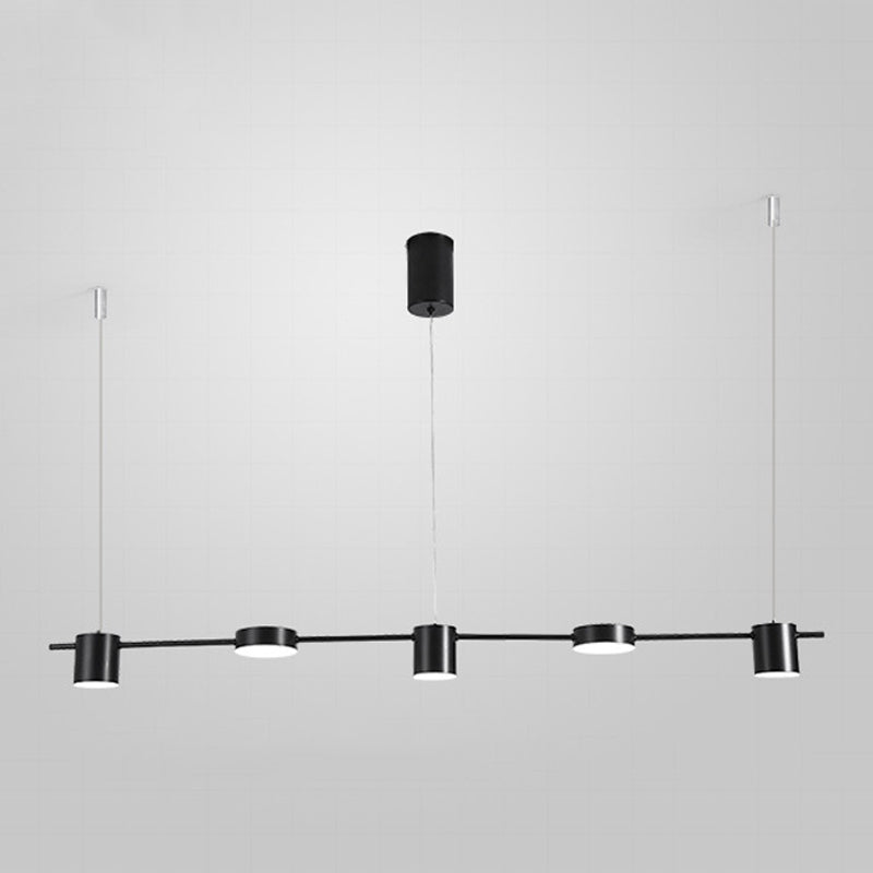 Metal Cylinder Island Light Fixtures Modern Multiple-Light Island Pendant