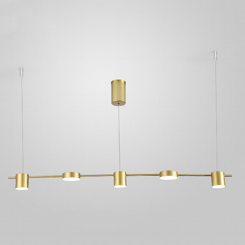 Metal Cylinder Island Light Fixtures Modern Multiple-Light Island Pendant
