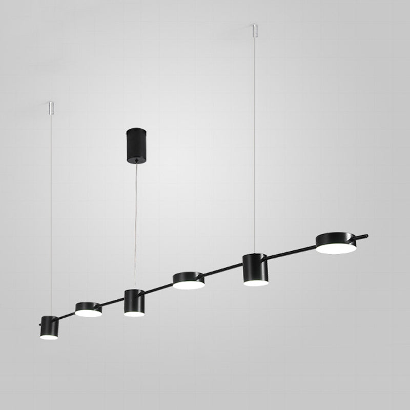 Metal Cylinder Island Light Fixtures Modern Multiple-Light Island Pendant