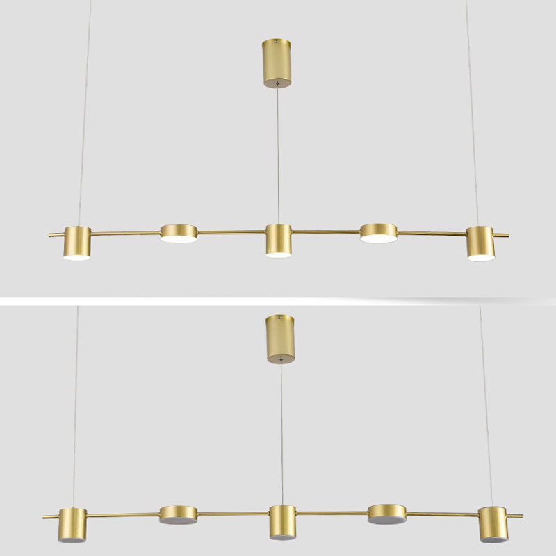 Metal Cylinder Island Light Fixtures Modern Multiple-Light Island Pendant