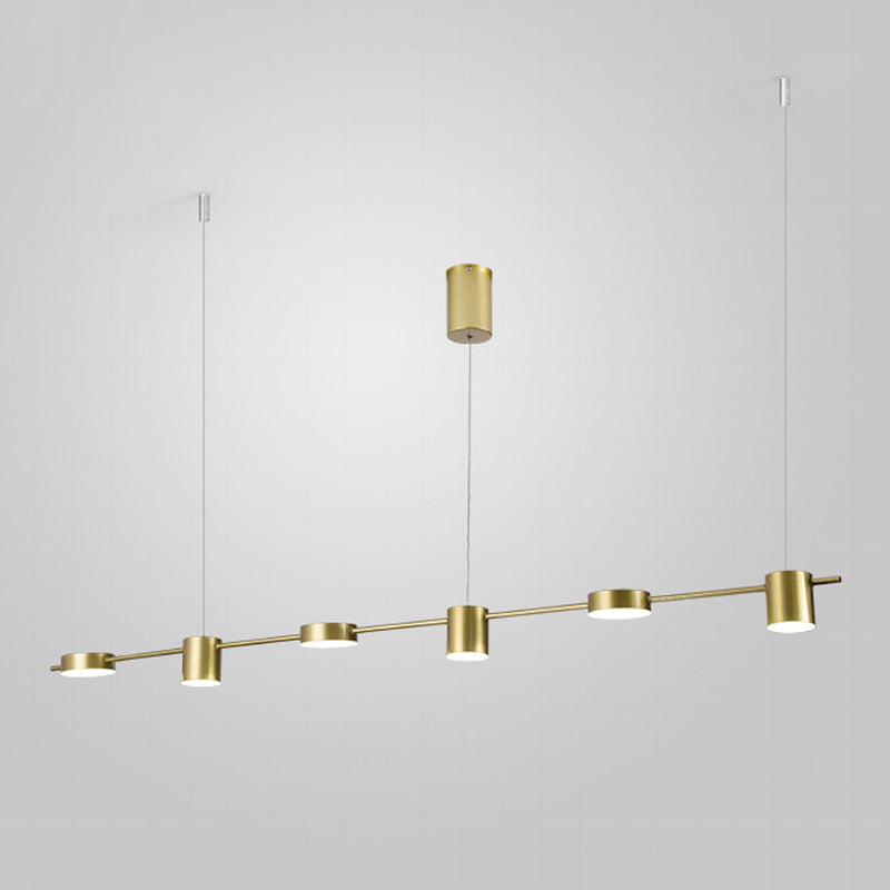 Metal Cylinder Island Light Fixtures Modern Multiple-Light Island Pendant