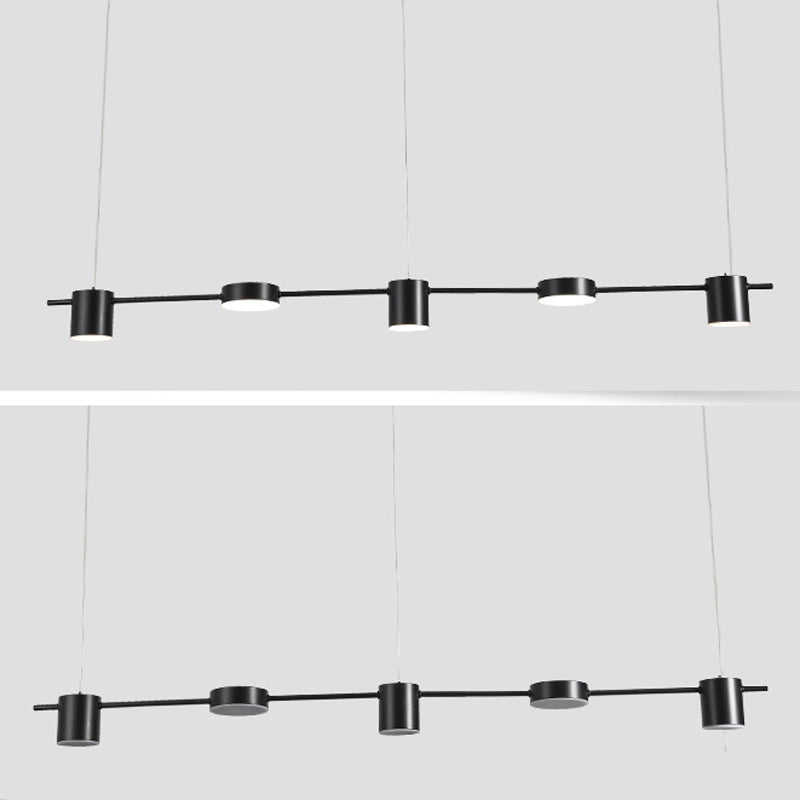 Metal Cylinder Island Light Fixtures Modern Multiple-Light Island Pendant