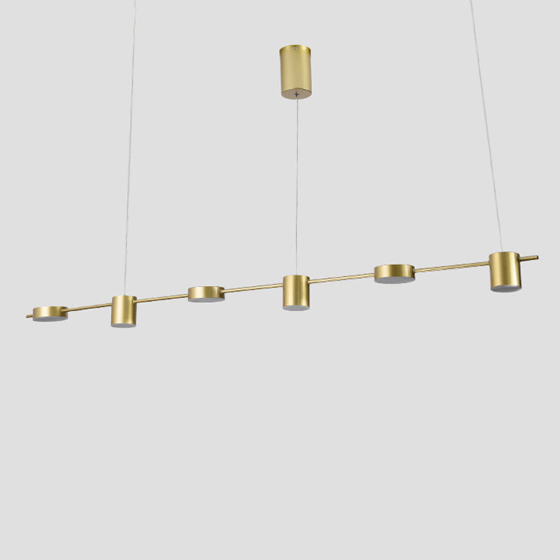 Metal Cylinder Island Light Fixtures Modern Multiple-Light Island Pendant