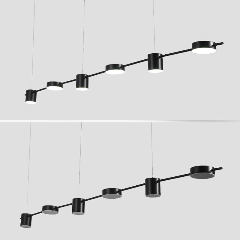 Metal Cylinder Island Light Fixtures Modern Multiple-Light Island Pendant