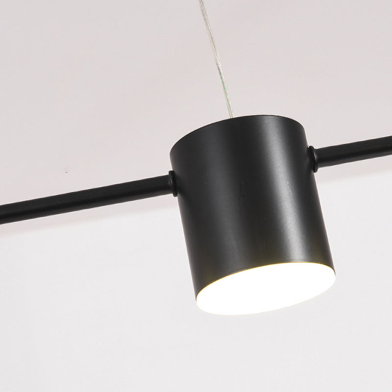 Metal Cylinder Island Light Fixtures Modern Multiple-Light Island Pendant