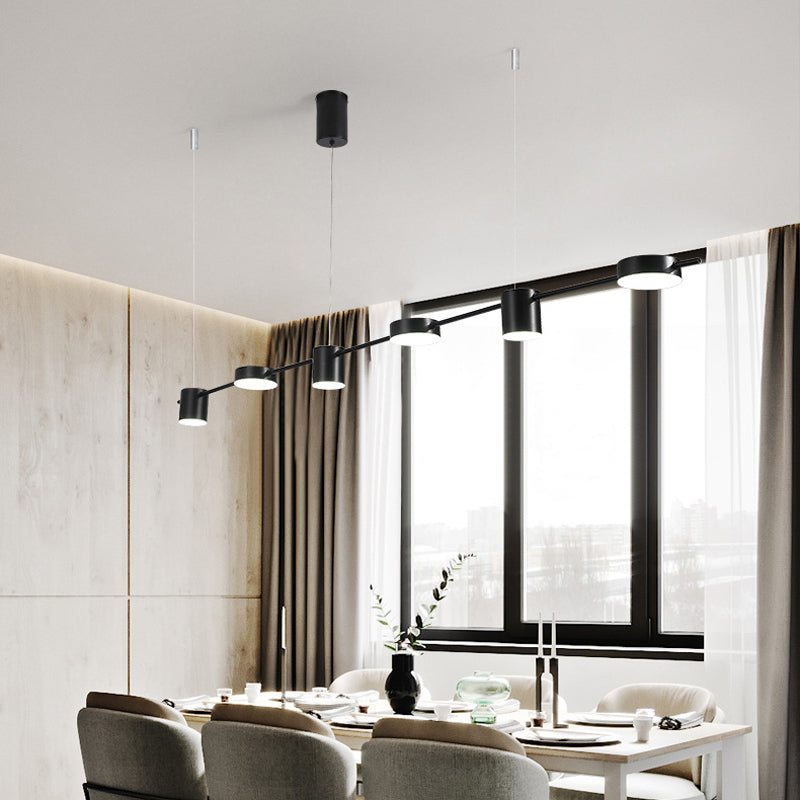 Metal Cylinder Island Light Fixtures Modern Multiple-Light Island Pendant