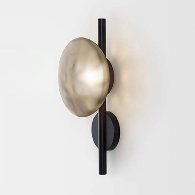Modern Metal Wall Sconce Circular Shape Wall Light with Glass Shade for Living Room