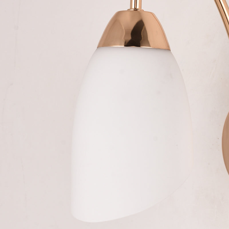 Light Luxury Wall Mount Light Geometry Shape Wall Lamp with Glass Shade for Bedroom