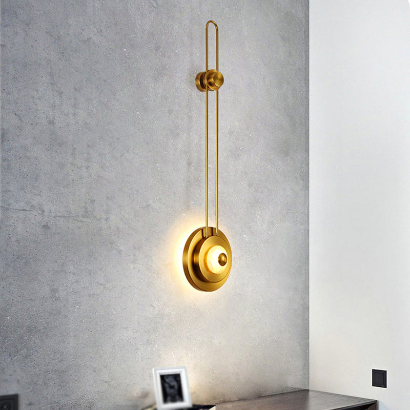 Light Luxury Wall Mount Light Iron Circle Shape Wall Lamp for Bedroom