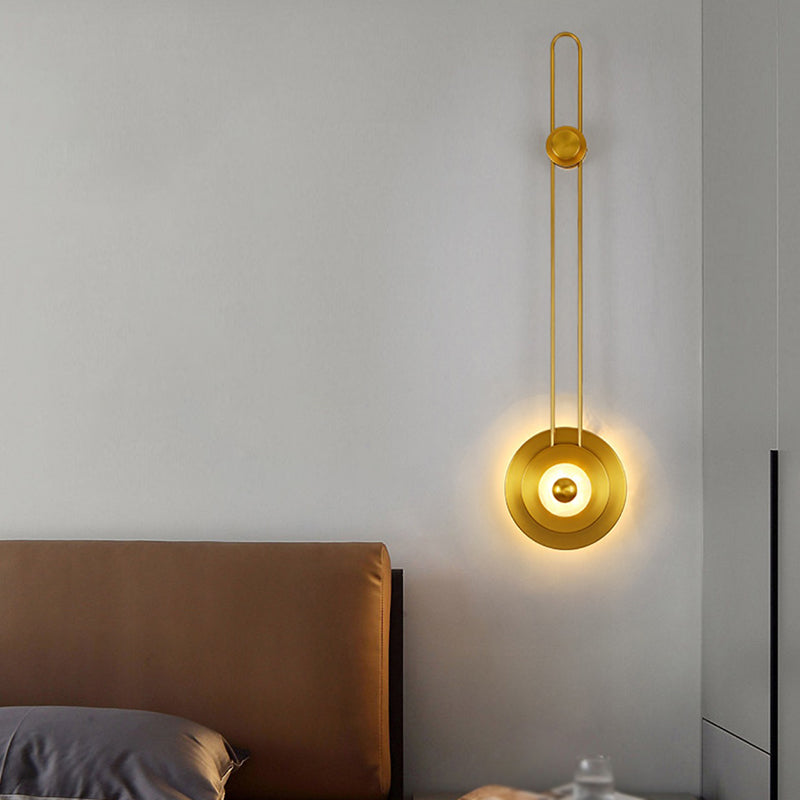 Light Luxury Wall Mount Light Iron Circle Shape Wall Lamp for Bedroom