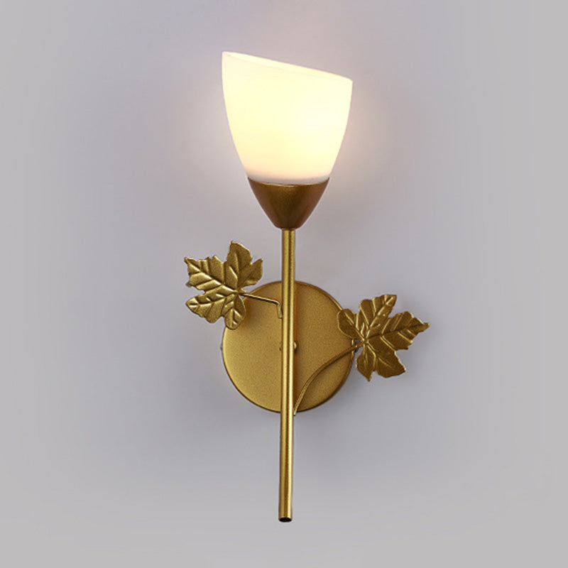 Contemporary Wall Sconce Flower Sconce Lighting with Glass for Bedroom