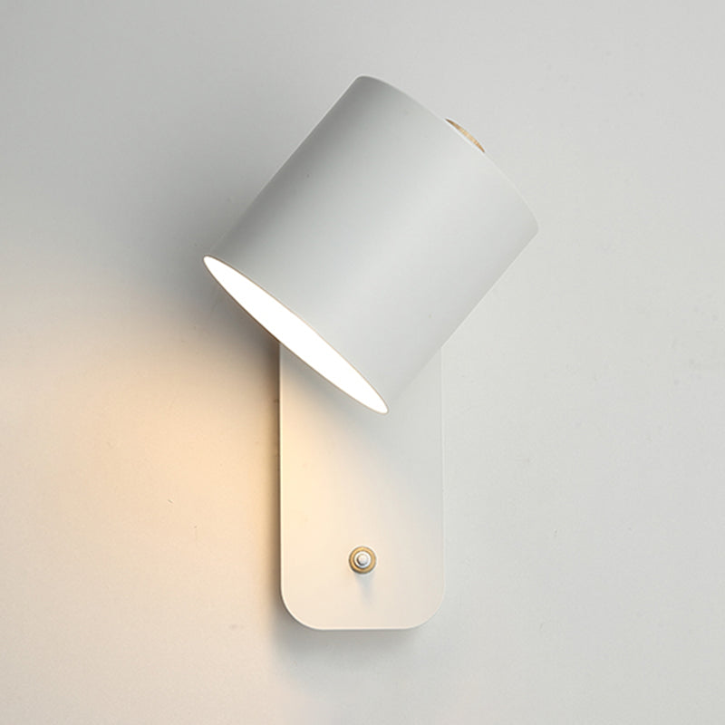 Nordic Style Colorful Wall Light Cylinder Shape Adjustable Wall Lamp for Bedroom