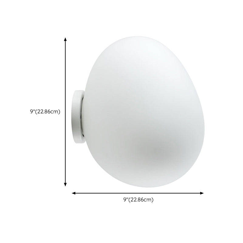 Modern Metal Wall Sconce Geometric Shape Vanity Lamp with Glass Shade