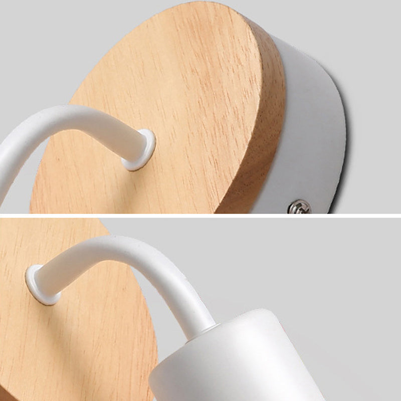 Nordic Style Wooden Vanity Light Circle Shape Vanity Lamp for Shower Room