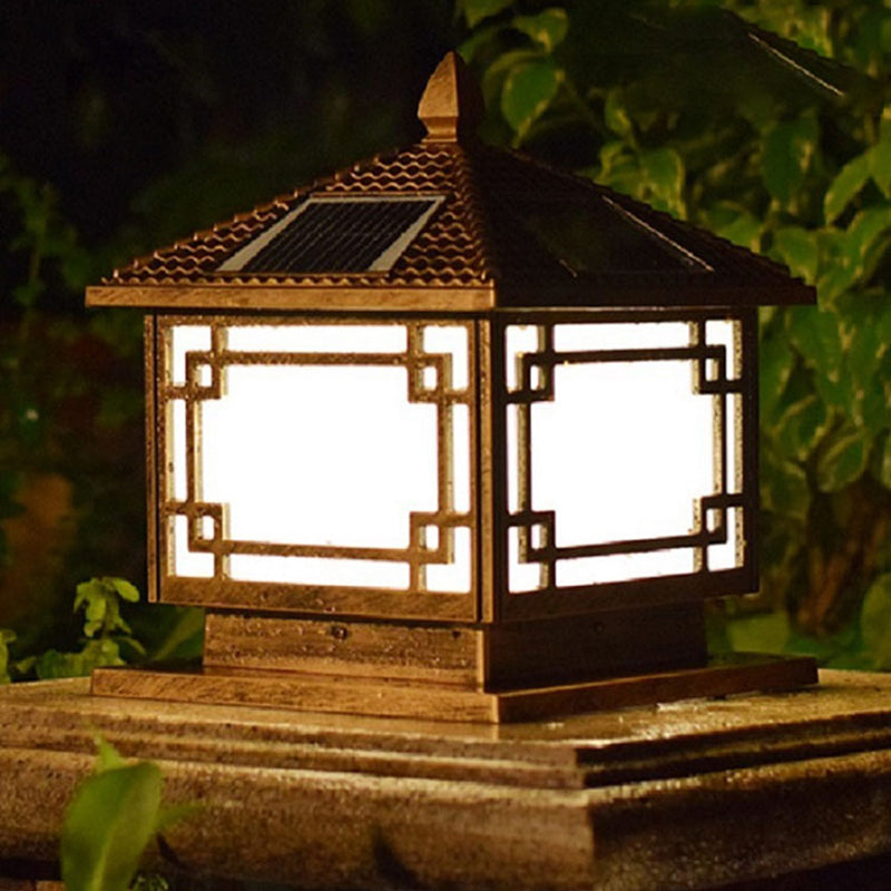 Modern LED Pillar Lighting Fixture Household Solar Light for Garden