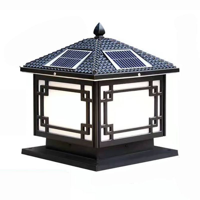 Modern LED Pillar Lighting Fixture Household Solar Light for Garden