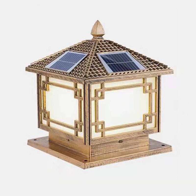 Modern LED Pillar Lighting Fixture Household Solar Light for Garden