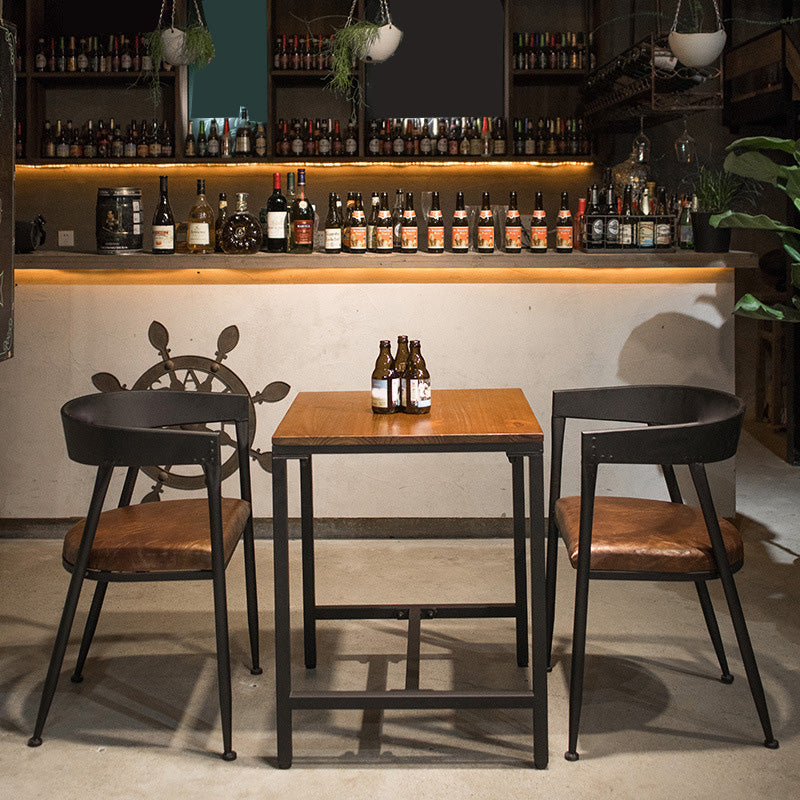 Metal Open Back Dining Chairs Industrial Upholstered Dining Chairs