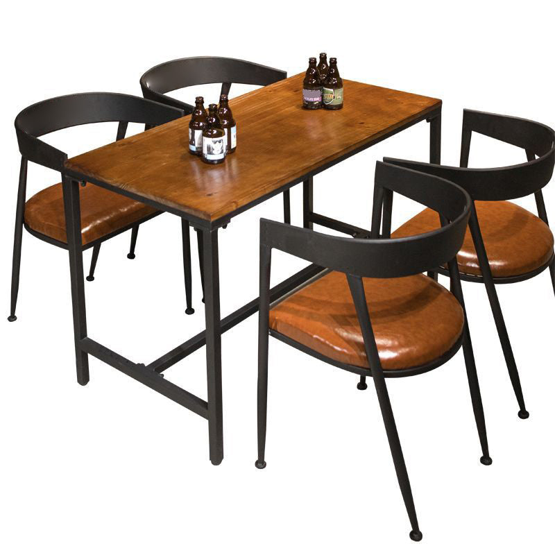 Metal Open Back Dining Chairs Industrial Upholstered Dining Chairs