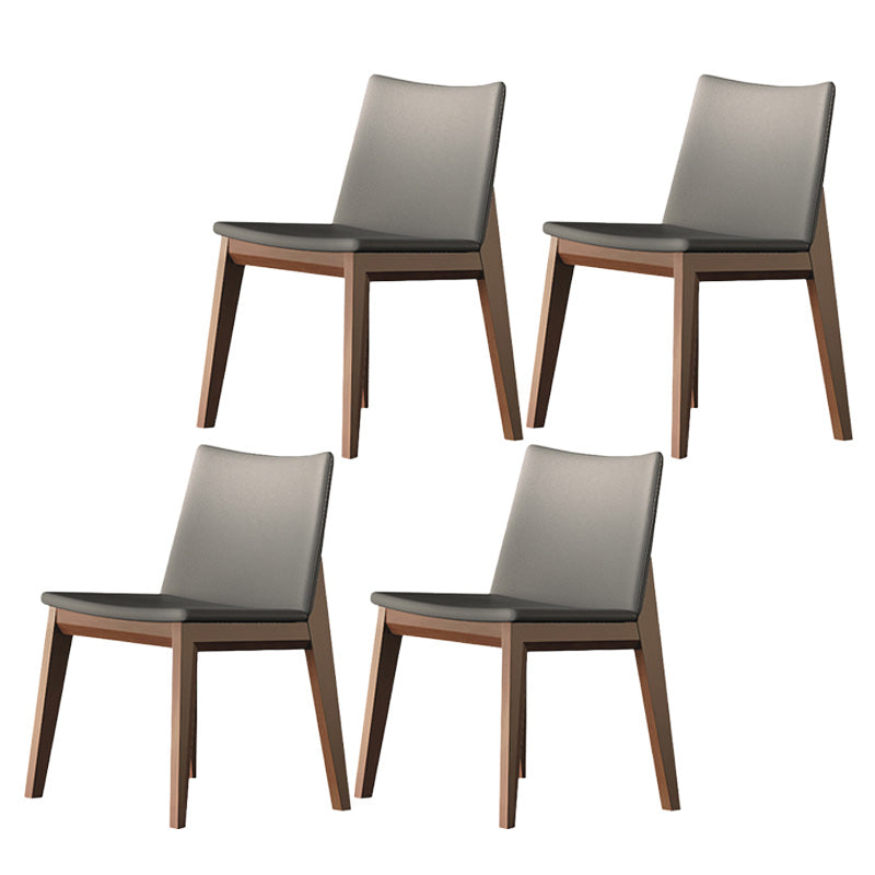 Industrial Parsons Chair Solid Wood Legs Upholstered Side Chair