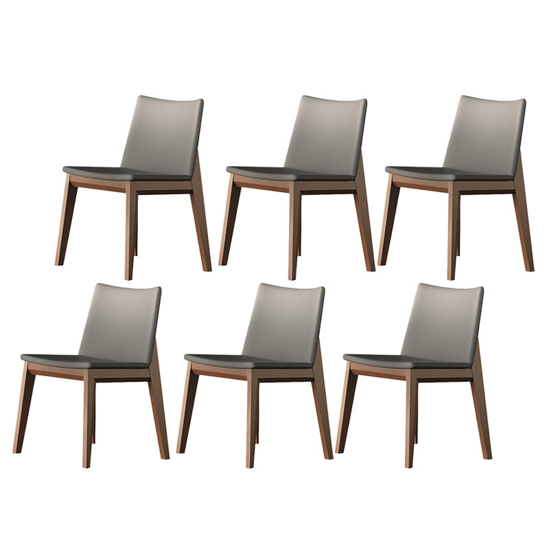 Industrial Parsons Chair Solid Wood Legs Upholstered Side Chair