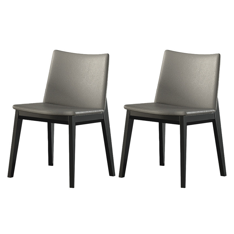 Industrial Parsons Chair Solid Wood Legs Upholstered Side Chair