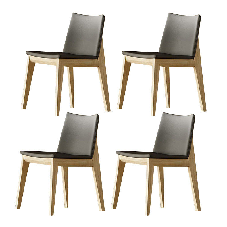 Industrial Parsons Chair Solid Wood Legs Upholstered Side Chair