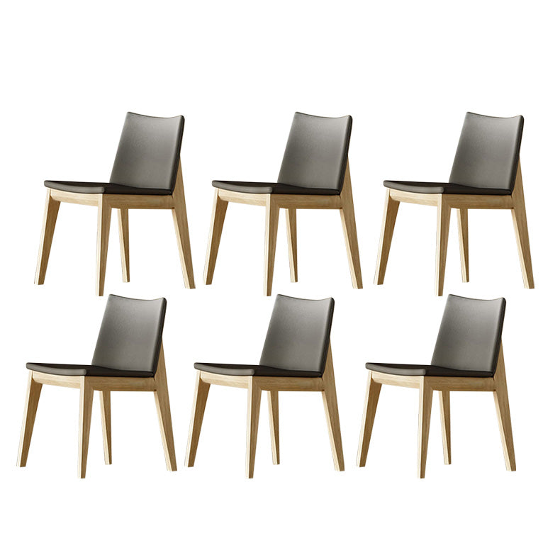 Industrial Parsons Chair Solid Wood Legs Upholstered Side Chair