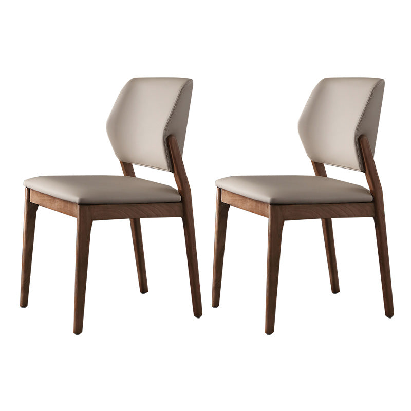 Industrial Solid Wood Dining Chair Wingback Upholstered Side Chair